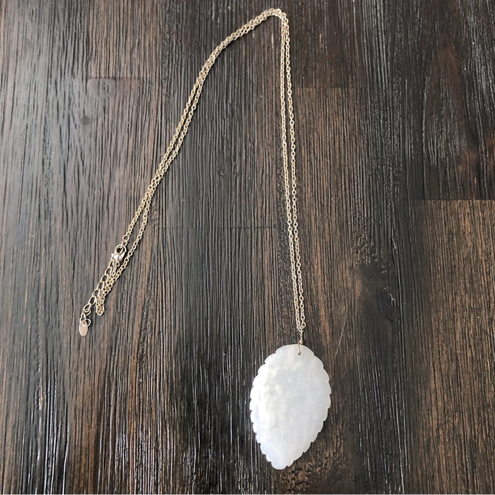 Glass Leaf Pendant Necklace